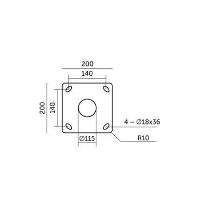 Metalen paal voor buitenverlichting BASE 3 m grijs