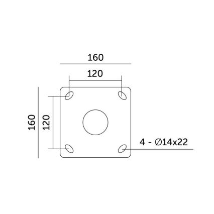 Metalen paal voor buitenverlichting BASE 4 m, Ø 60 mm, zwart