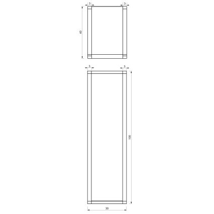 Metalen standaard voor hout 100x30 cm zwart