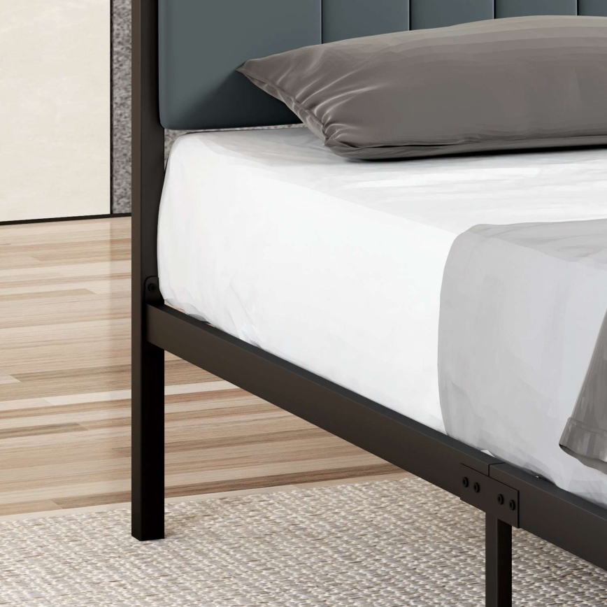 Metalen tweepersoonsbed LUNOR 120x200 cm, antraciet, maximaal draagvermogen 120 kg
