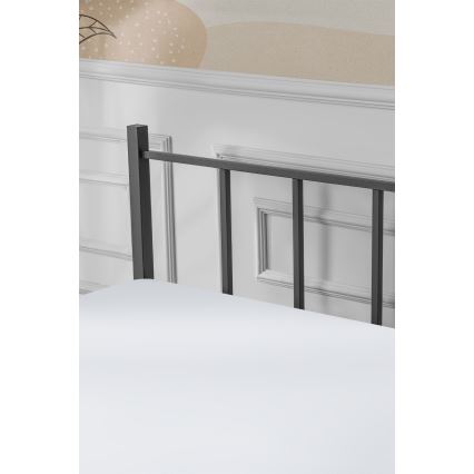 Metalen tweepersoonsbed ORMEL 120x200 cm, zwart, draagvermogen 120 kg