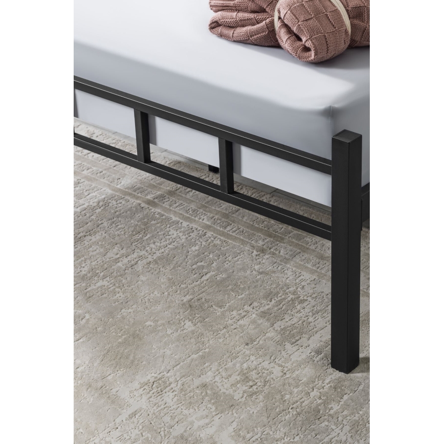 Metalen tweepersoonsbed ORMEL 160x200 cm zwart draagvermogen 200 kg