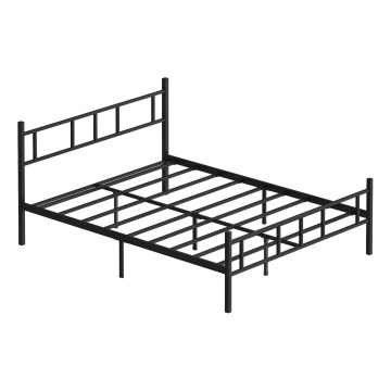 Metalen tweepersoonsbed PIRON 140x200 cm zwart draagvermogen 200 kg