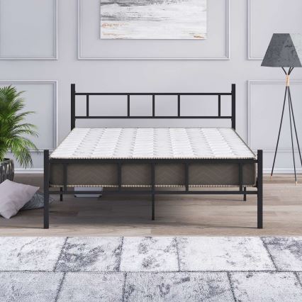Metalen tweepersoonsbed PIRON 140x200 cm zwart draagvermogen 200 kg