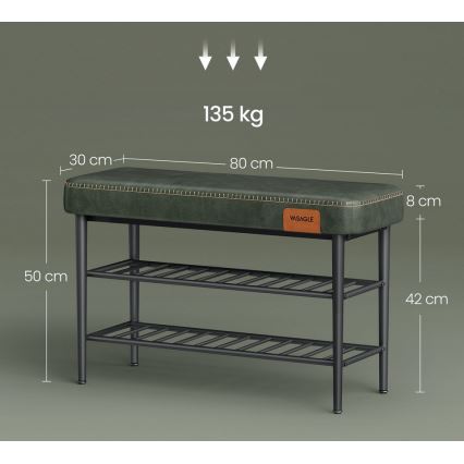 Meuble à chaussures ANDOR vert/noir