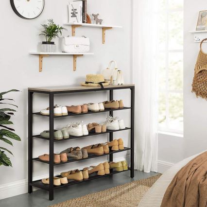 Meuble à chaussures DAVOR gris/noir