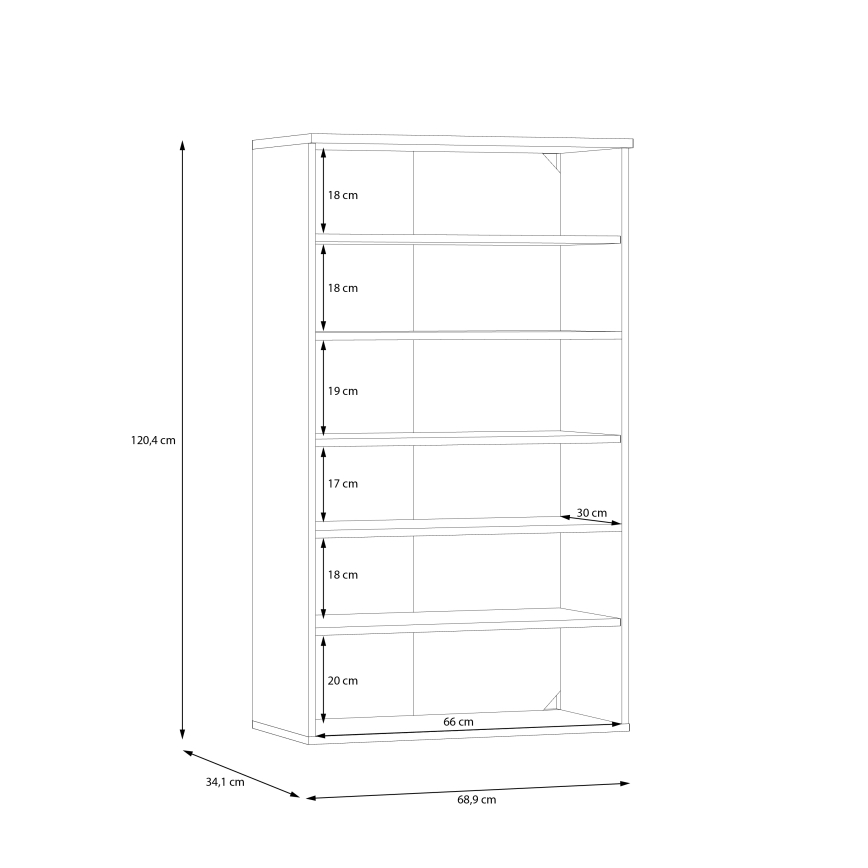Meuble à chaussures ETON chêne artisan/vert