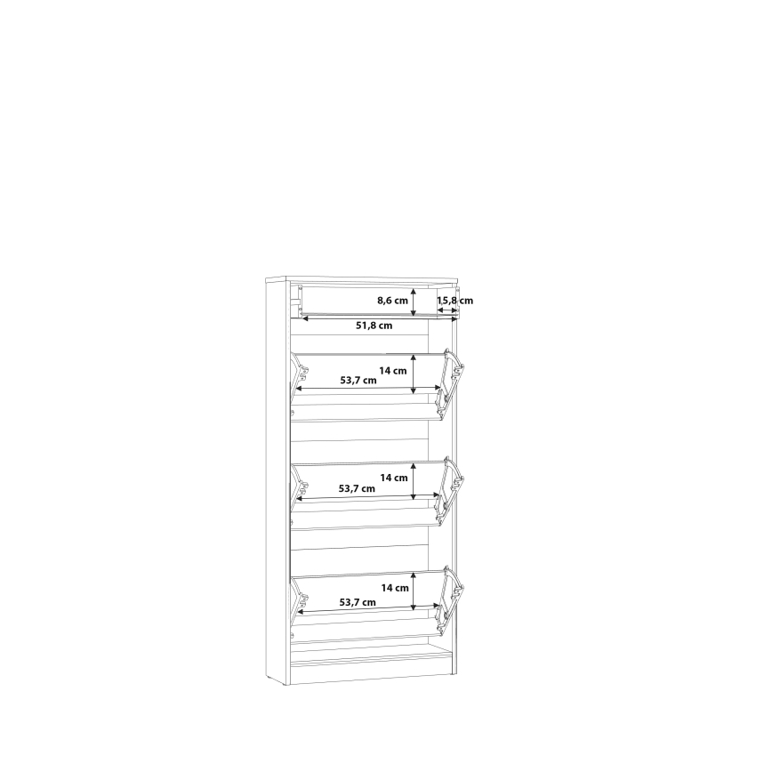 Meuble à chaussures KAVI chêne artisan