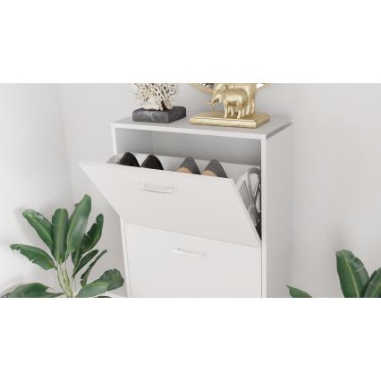 Meuble à chaussures PIGO 60x109x25 cm blanc