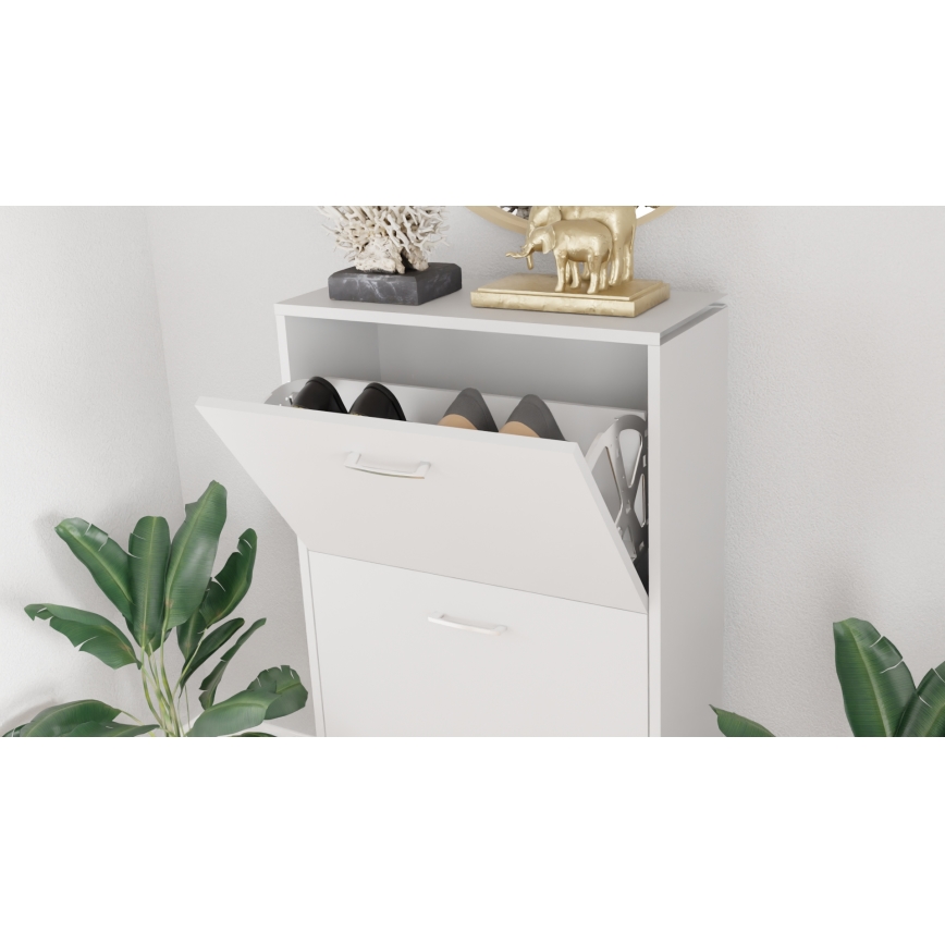 Meuble à chaussures PIGO 60x109x25 cm blanc