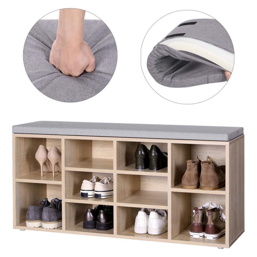 Meuble à chaussures VOREN marron/gris