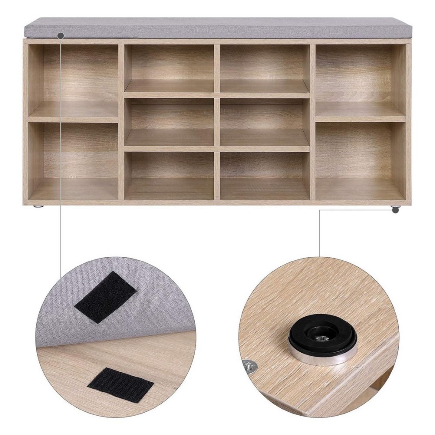 Meuble à chaussures VOREN marron/gris