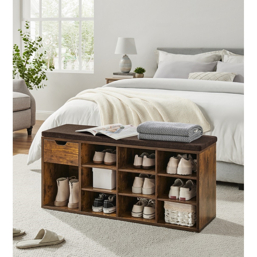 Meuble à chaussures VOREN marron/noir