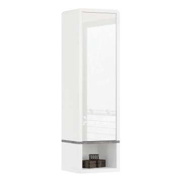 Meuble avec étagère ouverte FRED blanc/gris