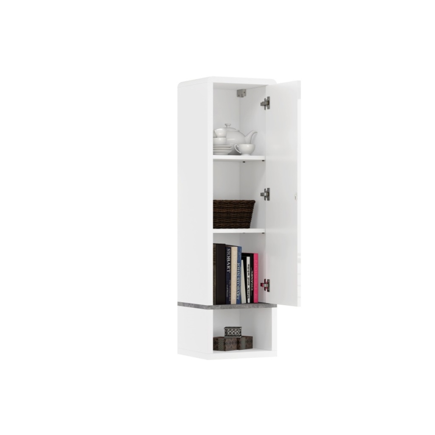 Meuble avec étagère ouverte FRED blanc/gris