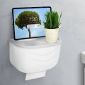 Meuble avec porte-rouleau pour papier toilette 21 x 13,5 cm blanc/gris