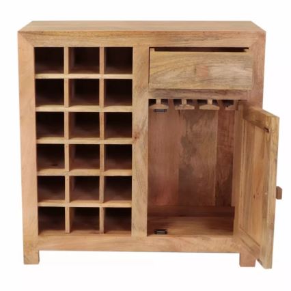 Meuble bar HINA 90x90 cm bois massif/manguier