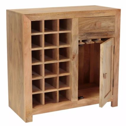 Meuble bar HINA 90x90 cm bois massif/manguier