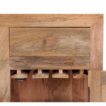 Meuble bar HINA 90x90 cm bois massif/manguier