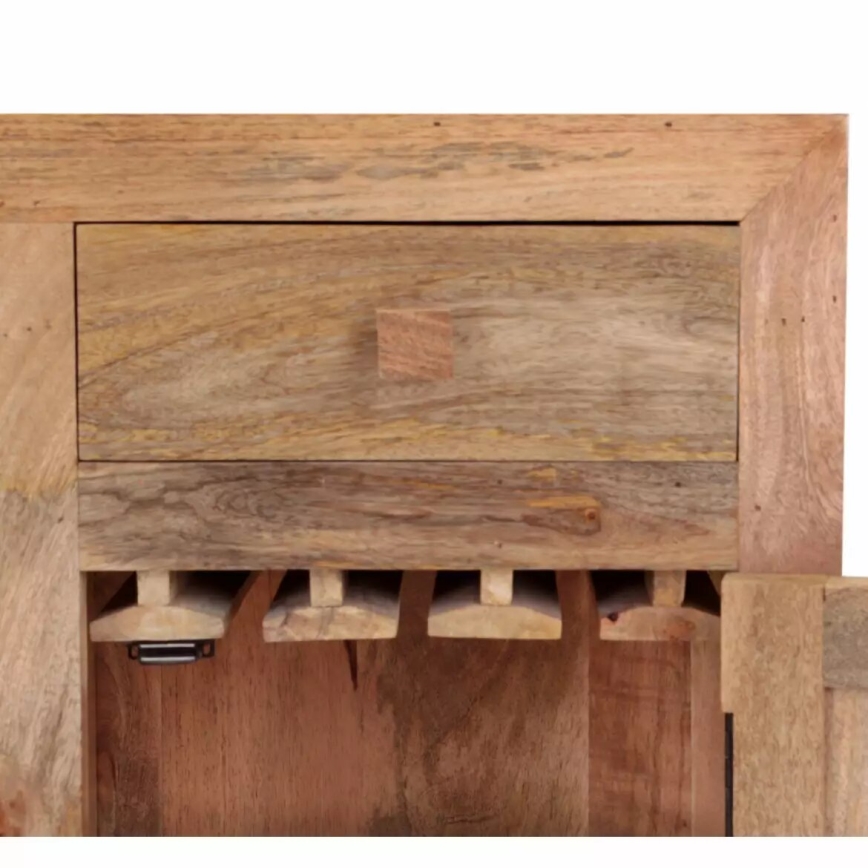Meuble bar HINA 90x90 cm bois massif/manguier