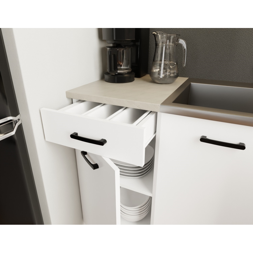 Meuble de cuisine ARLEN 180 cm, blanc