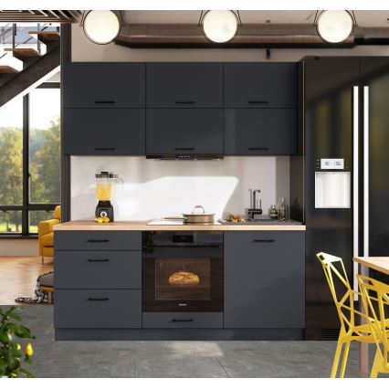 Meuble de cuisine ELISE 180 cm, graphite
