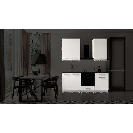 Meuble de cuisine EVE 200 cm, blanc