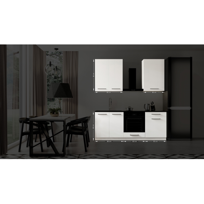 Meuble de cuisine EVE 200 cm, blanc
