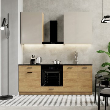 Meuble de cuisine JOY 200 cm - finition noyer