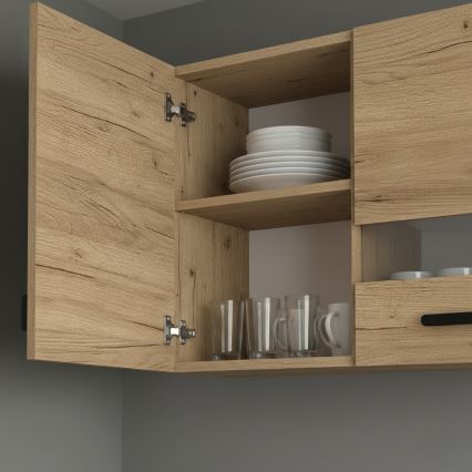 Meuble de cuisine ROSALIA 240 cm, finition chêne craft