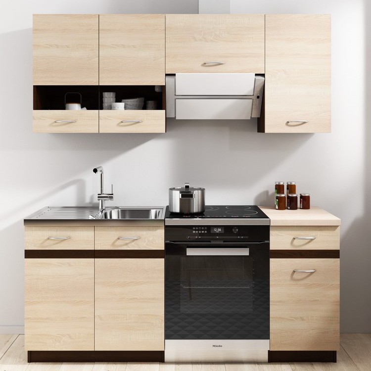 Meuble de cuisine VALERIA 180 cm brun/chêne Sonoma