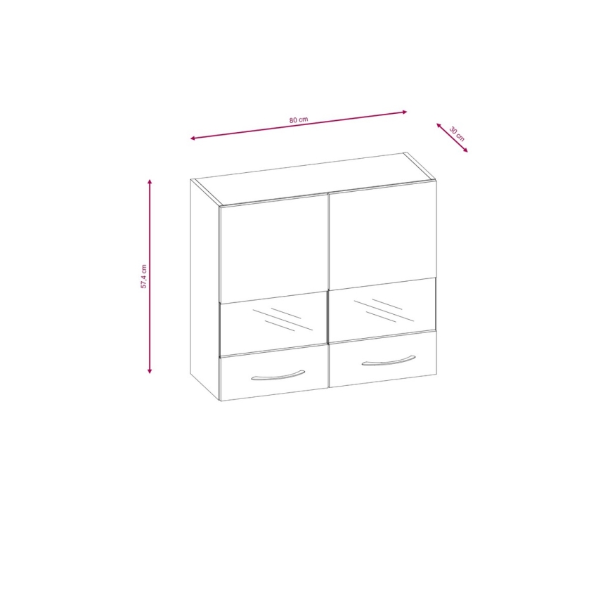 Meuble de cuisine VALERIA 180 cm brun/chêne Sonoma