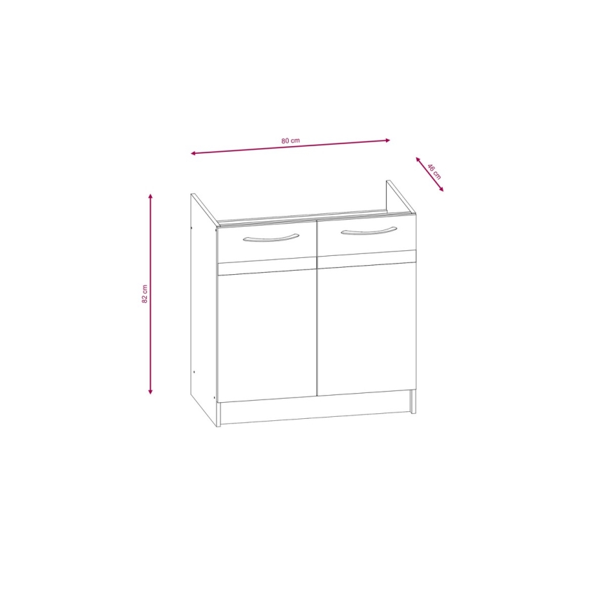 Meuble de cuisine VALERIA 180 cm brun/chêne Sonoma