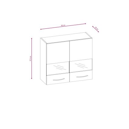 Meuble de cuisine VALERIA 180 cm, chêne Sonoma / brun