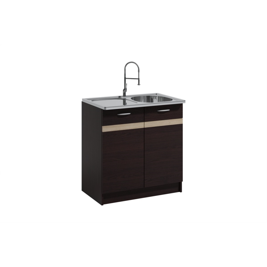 Meuble de cuisine VALERIA 180 cm chêne sonoma/marron