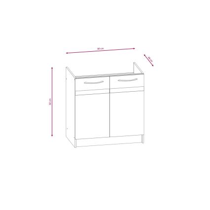 Meuble de cuisine VALERIA 180 cm chêne sonoma/marron