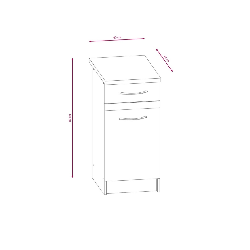 Meuble de cuisine VALERIA 180 cm chêne sonoma/marron