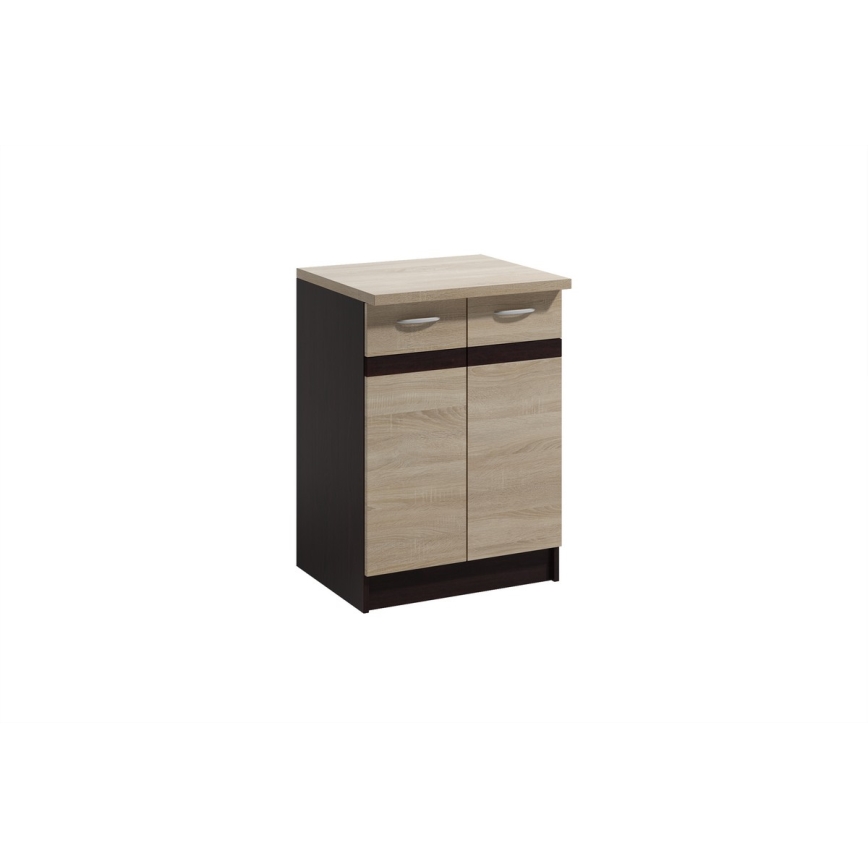 Meuble de cuisine VALERIA 240 cm marron/chêne sonoma
