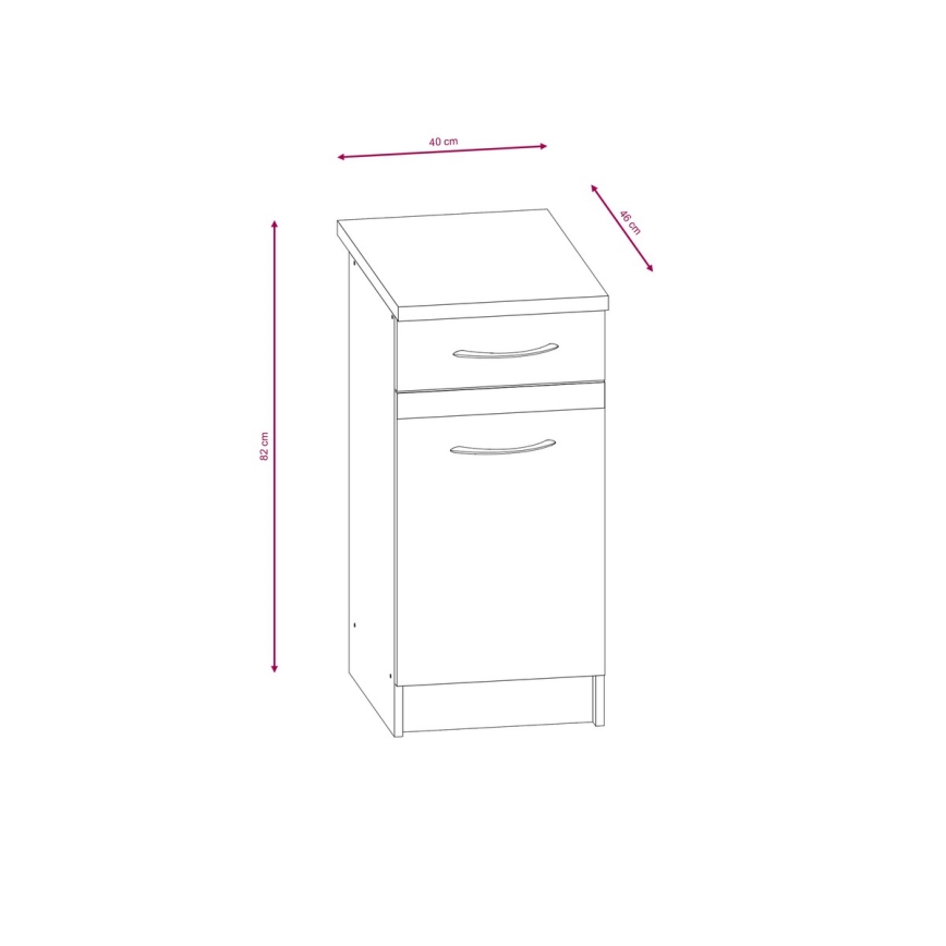 Meuble de cuisine VALERIA 240 cm marron/chêne sonoma