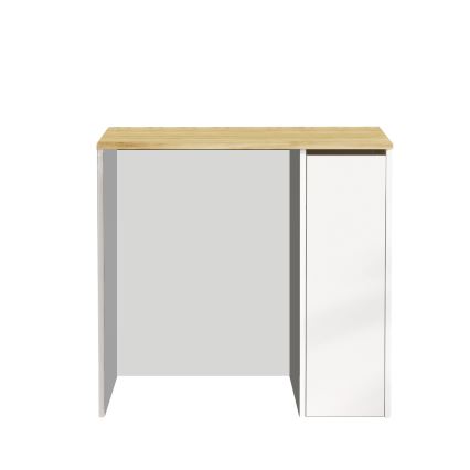 Meuble de machine à laver avec un espace de stockage 88,3x93,5 cm blanc/noyer