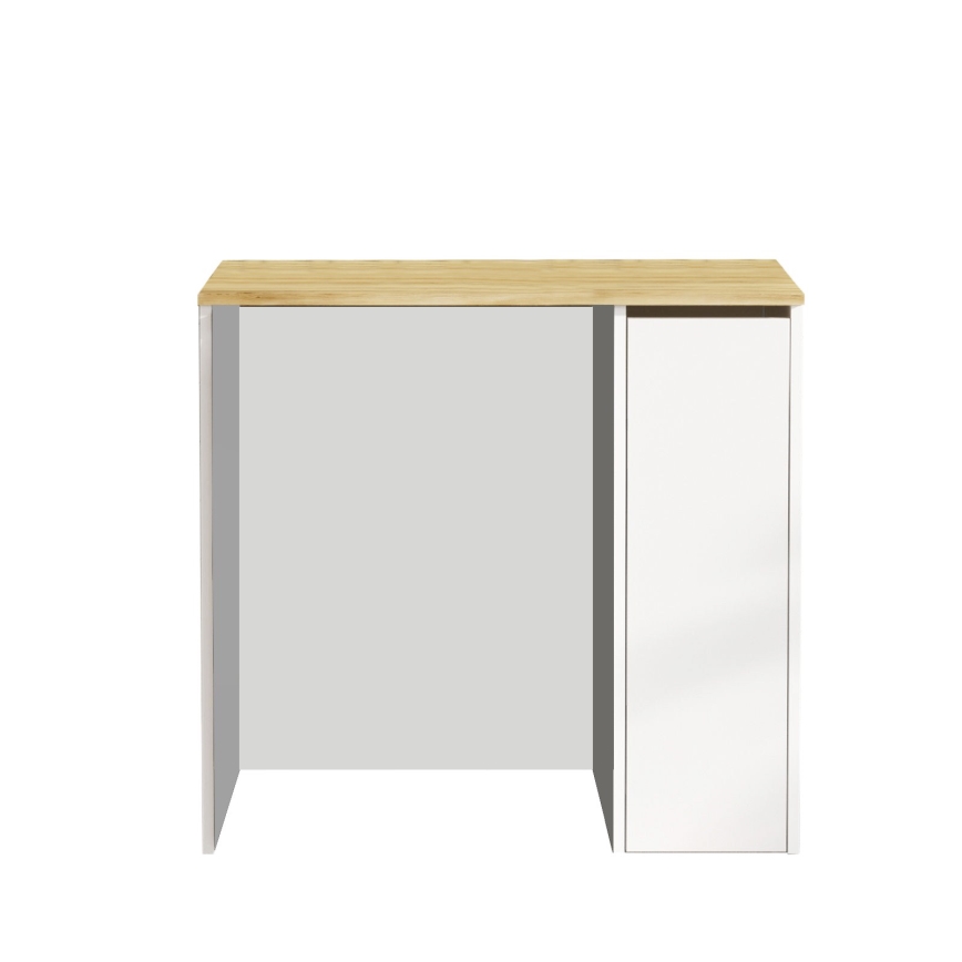 Meuble de machine à laver avec un espace de stockage 88,3x93,5 cm blanc/noyer