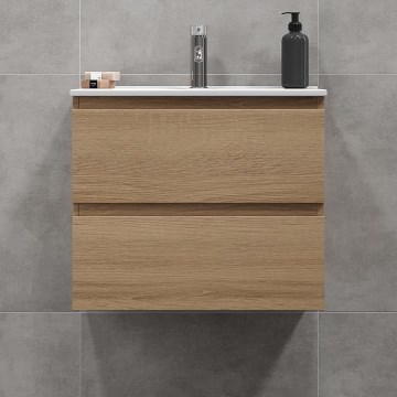 Meuble de salle de bain avec lavabo CONOR 61 cm chêne