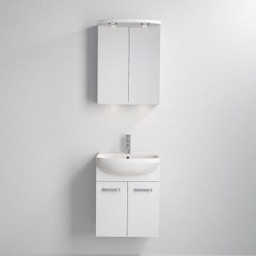 Meuble de salle de bains ASTRID avec vasque + armoire-miroir LED 4xLED/4,3W/230V IP44, blanc