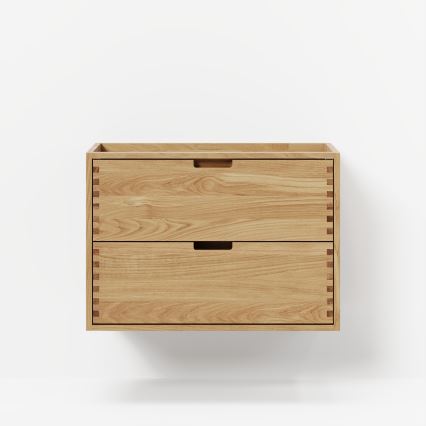 Meuble de salle de bains avec lavabo GRIBSKOV 80 cm beige/chêne/blanc