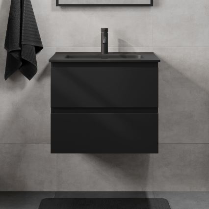 Meuble de salle de bains avec lavabo KENWOOD 61 cm noir