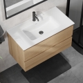 Meuble de salle de bains avec lavabo KENWOOD 91 cm chêne/blanc