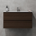 Meuble de salle de bains avec lavabo KENWOOD 91x50x47 cm, finition noyer