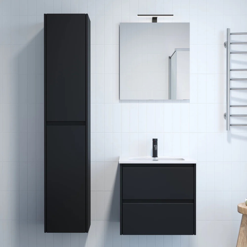 Meuble de salle de bains avec lavabo LYKE 60 cm noir