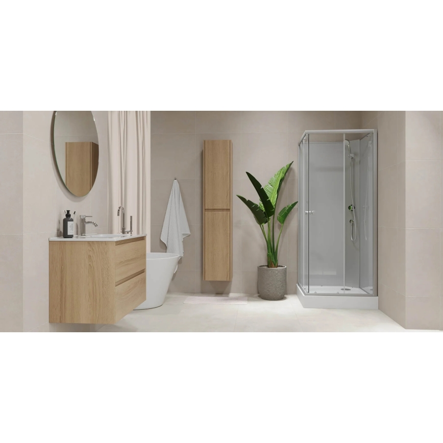 Meuble de salle de bains avec lavabo MOLDE 60 cm, chêne