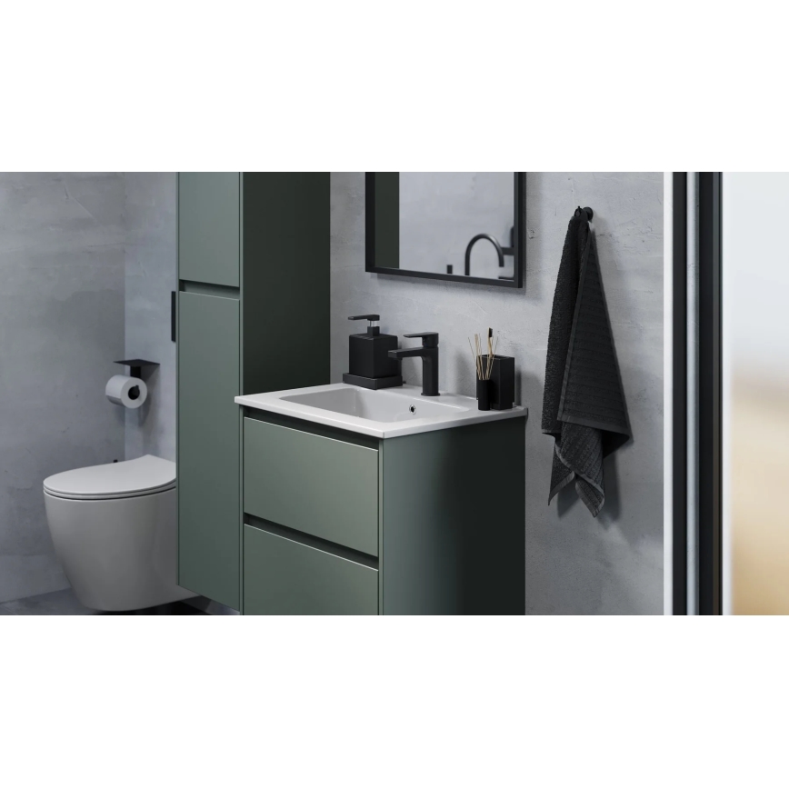 Meuble de salle de bains avec lavabo MOLDE 60x55x46 cm, vert